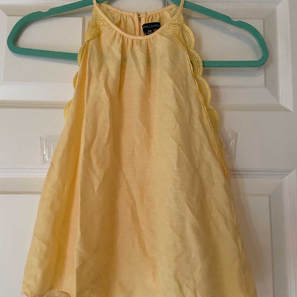 Yellow Flowy Halter Top